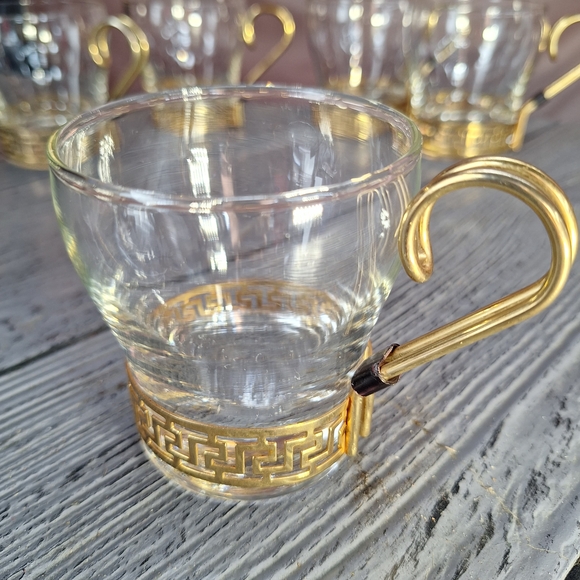 Libbey & Co. Other - Vintage Libbey Glass Co. "Greek Key" Continental Coffee Cups 6